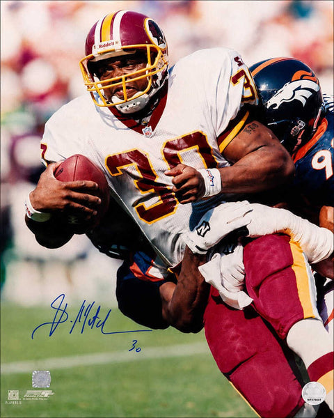 Brian Mitchell Signed Redskins White Jersey Action 16x20 Photo - (SCHWARTZ COA)
