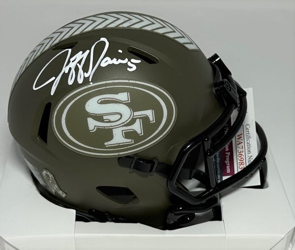 49ers Quarterback JEFF GARCIA Signed Riddell SALUTE Speed Mini Helmet AUTO - JSA