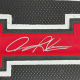 FRAMED Signed DENNIS RODMAN 35x39 Chicago Black Jersey JSA COA Auto
