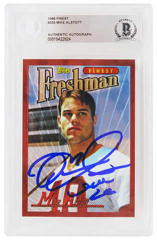 Mike Alstott Signed Bucs 1996 Topps Finest Rookie Card #335 - (Beckett Slabbed)