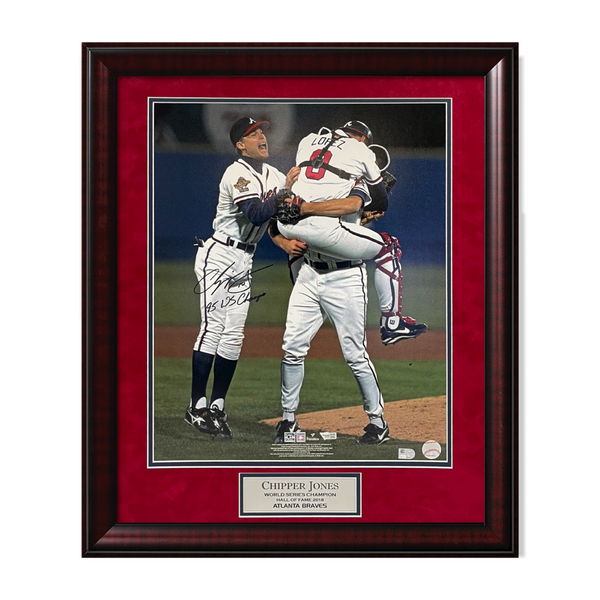Chipper Jones Signed Autographed 16x20 Photo Framed to 20x24 Inscribed Fanatics