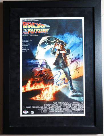 Back to the Future Framed Movie Poster Signed by Michael J. Fox and Christopher