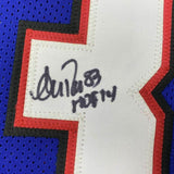 FRAMED Autographed/Signed ANDRE REED HOF 14 33x42 Buffalo Blue Jersey JSA COA