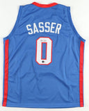 Marcus Sasser Signed Detroit Pistons Jersey (Beckett) 2023 1st Round Pick /Guard