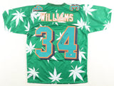 Ricky Williams Signed Miami Dolphins Weed Print Jersey (Beckett) Pro Bowl R.B.