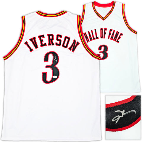 PHILADELPHIA 76ERS ALLEN IVERSON AUTOGRAPHED WHITE JERSEY BECKETT WITNESS 220713