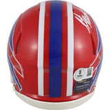 Steve Tasker Autographed Buffalo Bills Mini Helmet TB Beckett Witness 50920