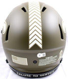 Derek Carr Signed Saints F/S Salute to Service Speed Authentic Helmet-BA W Holo