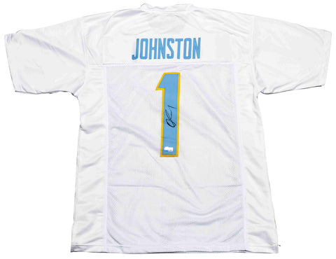 QUENTIN JOHNSTON AUTOGRAPHED SIGNED LOS ANGELES CHARGERS #1 WHITE JERSEY BECKETT