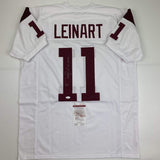 Autographed/Signed MATT LEINART 04 Heisman USC White College Jersey JSA COA Auto
