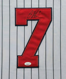 SUEDE FRAMED MINNESOTA TWINS JOE MAUER AUTOGRAPHED SIGNED JERSEY JSA COA