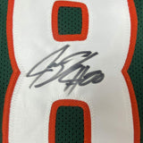 Autographed/Signed Jeremy Shockey Miami Green College Jersey JSA COA