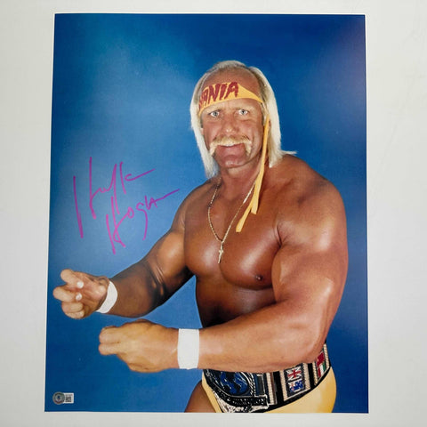 Autographed/Signed Hulk Hogan 16x20 WWE WWF Hulkamania Photo Beckett BAS COA #8