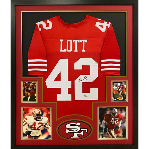 Ronnie Lott Autographed Signed Framed San Francisco 49ers Jersey BECKETT