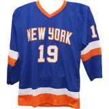 Bryan Trottier Autographed/Signed Pro Style Blue Jersey JSA 43526