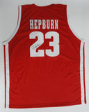 Badgers CHUCKY HEPBURN Signed Custom Replica Wisconsin Red Jersey AUTO - JSA