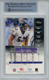 Ray Lewis Signed 2002 Leaf Rookies & Stars #8 Trading Card Beckett Slab 43374