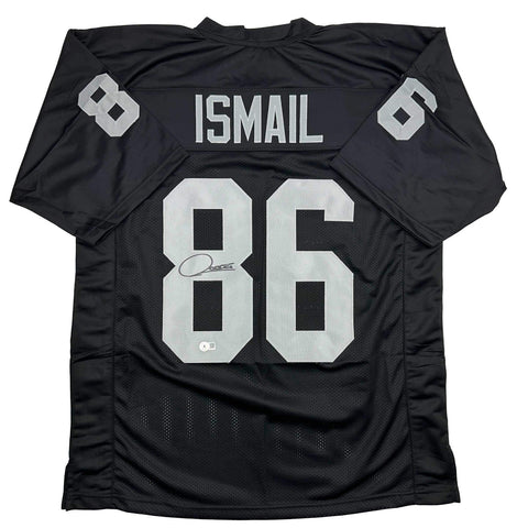 Autographed/Signed Raghib Ismail Rocket Oakland Black Football Jersey Beckett BA