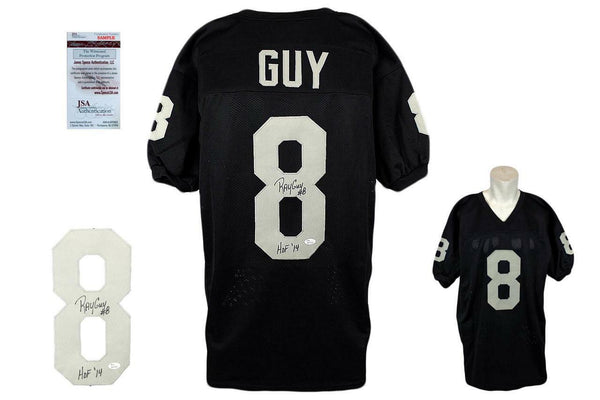 Ray Guy SIGNED Jersey - JSA Witness - Autographed w/ Photo - HOF 14