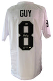 Ray Guy HOF Oakland Raiders Signed/Auto Custom White Jersey Beckett 204083