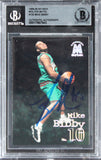 Grizzlies Mike Bibby Signed 1998 Skybox Molten Metal #132 Rookie Card BAS Slab