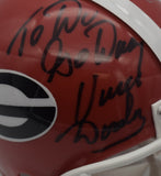 Larry Munson Announcer Georgia Signed/Inscribed Mini Football Helmet JSA 212250