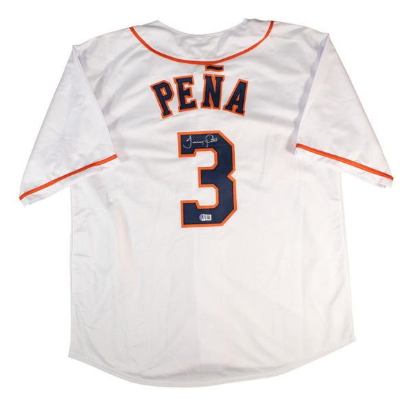 Jeremy Pena Houston Signed White Baseball Jersey BAS