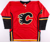 Dennis Wideman Signed Flames Jersey (Beckett) Abuse of a Linesman Incident