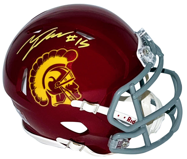 TALANOA HUFANGA AUTOGRAPHED USC TROJANS SPEED MINI HELMET BECKETT