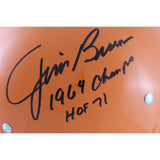 Jim Brown Autographed Cleveland Browns TK Helmet 64 Champs HOF 71 FAN 50157