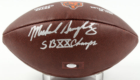 Mike Singletary Signed Bears Logo Football Inscribed "SB XX Champs" (Schwartz)