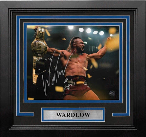 Wardlow TNT Champion Autographed Signed AEW Wrestling 8x10 Framed Photo JSA PSA