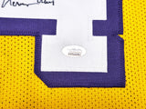 LOS ANGELES LAKERS JERRY WEST AUTOGRAPHED SIGNED YELLOW JERSEY JSA STOCK #228808