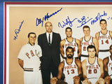 1967 76ers Autographed Framed 16x20 Photo 12 Sigs Chamberlain Beckett AE31376