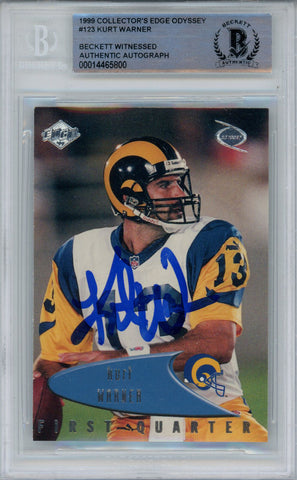 Kurt Warner Signed 1999 Collectors Edge #123 Trading Card Beckett Slab 35837