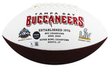 Bucs (4) Sapp, Barber, Alstott & Brooks Signed Wilson White Panel Football BAS W