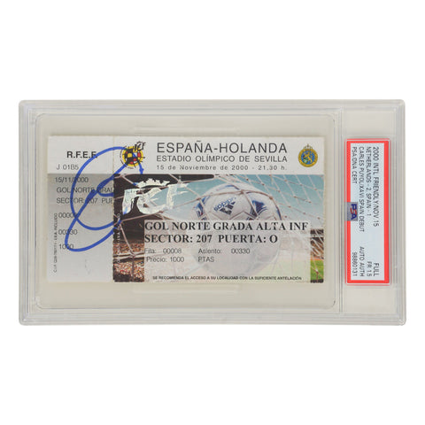 Xavi Signed 2000 Spain National Team Debut Match Ticket - PSA 1.5