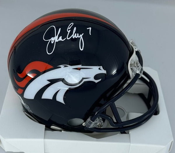 Broncos Hall of Famer JOHN ELWAY Signed Riddell VSR4 Mini Helmet AUTO - BAS
