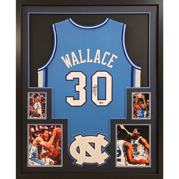 Rasheed Wallace Autographed Signed Framed UNC North Carolina Jersey BECKETT