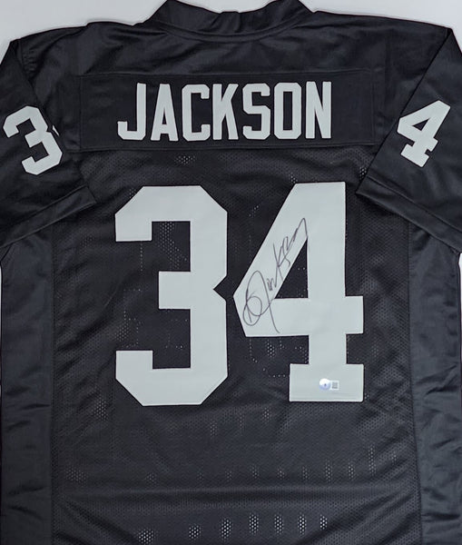 Oakland Raiders Legend BO JACKSON Signed Custom Replica Black Jersey AUTO - BAS
