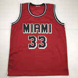 Autographed/Signed Alonzo Mourning Miami Red Basketball Jersey JSA COA
