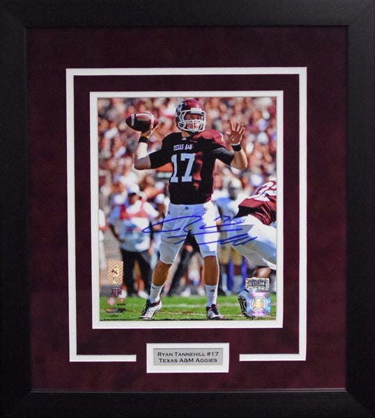 RYAN TANNEHILL AUTOGRAPHED TEXAS A&M AGGIES 8x10 FRAMED PHOTO COA