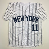 Autographed/Signed Chuck Knoblauch NY Pinstripe Baseball Jersey BAS COA