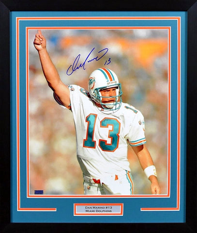 DAN MARINO AUTOGRAPHED MIAMI DOLPHINS 16x20 FRAMED PHOTO COA