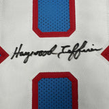 Autographed/Signed Haywood Jeffires Tennessee Retro Light Blue Jersey JSA COA