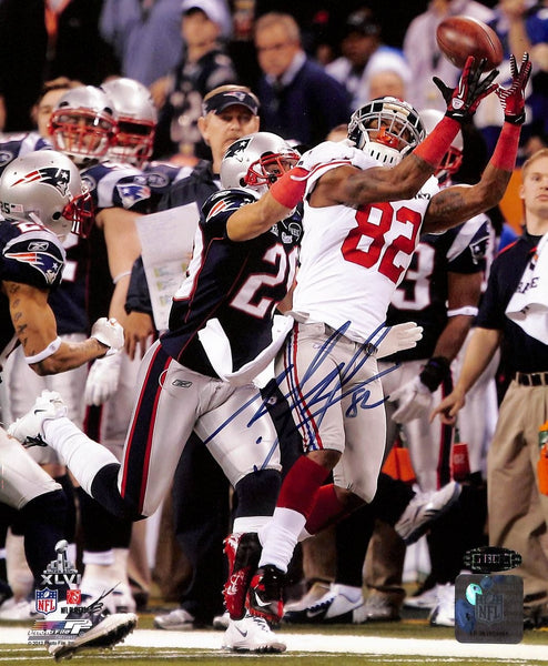 Mario Menningham NY Giants Signed Super Bowl XLVI 8x10 Photo Steiner XHC125