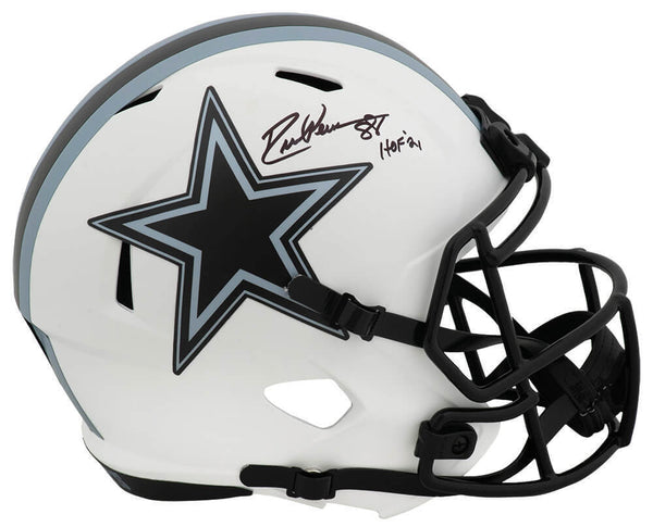 Drew Pearson Signed Cowboys Riddell Full Size Rep Helmet w/HOF - (SCHWARTZ COA)
