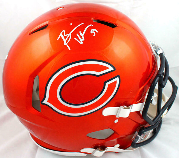 chrome bear football helmet Brian Urlacher Signed Bears F/S Flash Speed Authentic Helmet-Beckett W – Super Sports Center
