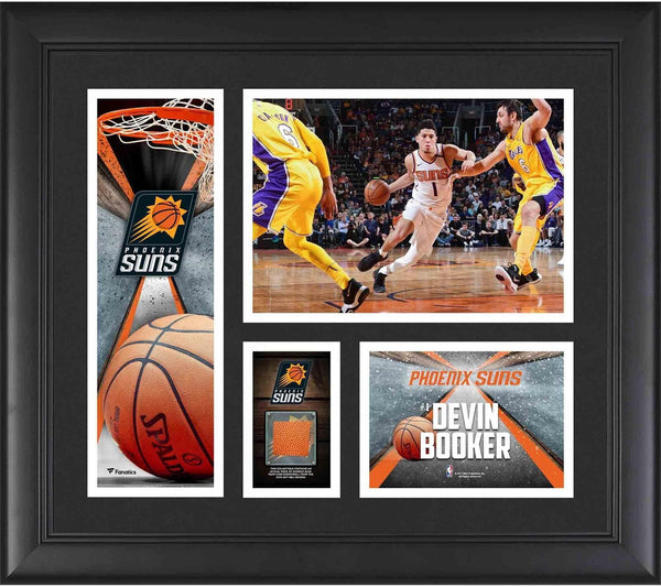 Devin Booker Phoenix Suns 15x17 w/ Team-Used Basketball-Fanatics