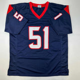 Autographed/Signed Will Anderson Jr. Houston Blue Football Jersey PSA/DNA COA